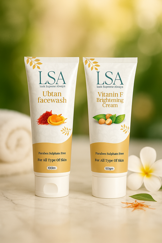 🚿✨LSA Ubtan Glow Duo – Facewash & Brightening Cream Routine ✨💧