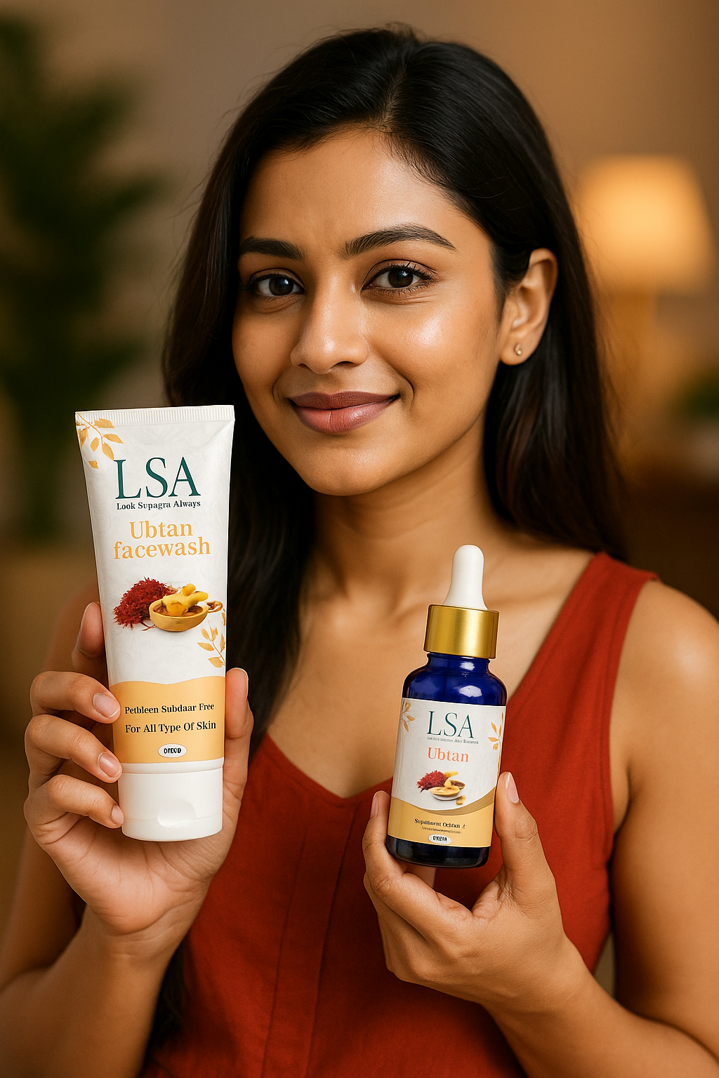 LSA Ubtan Radiance Duo – Facewash & Brightening Oil Combo
