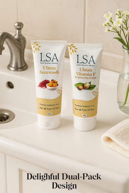 🚿✨LSA Ubtan Glow Duo – Facewash & Brightening Cream Routine ✨💧