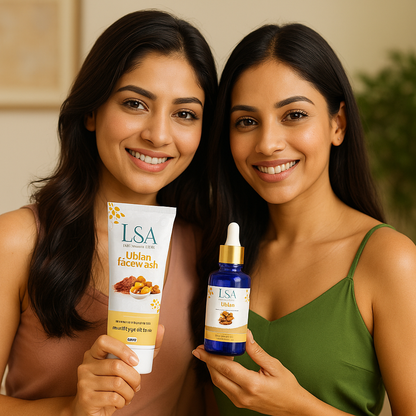 LSA Ubtan Radiance Duo – Facewash & Brightening Oil Combo
