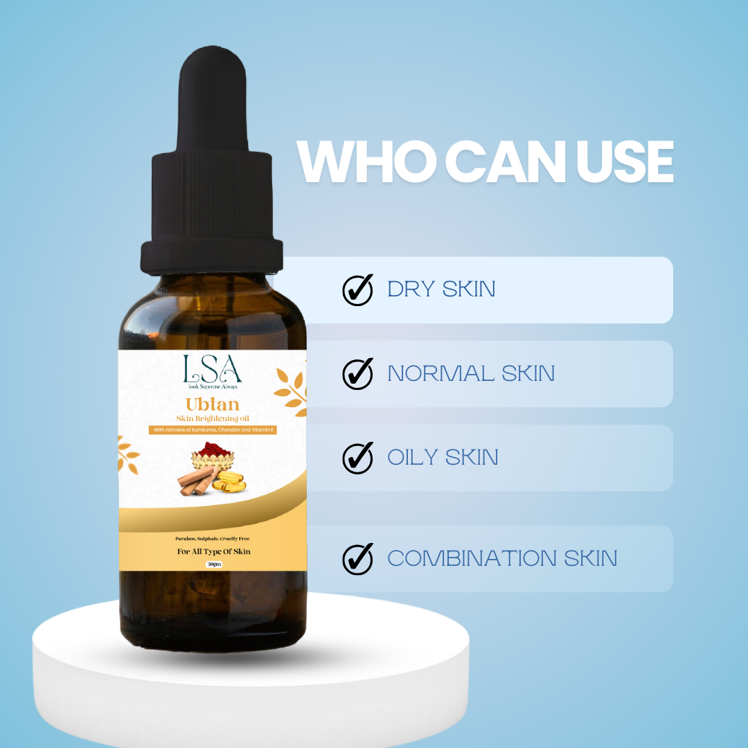 LSA Ubtan Kumkumadi Brightening Oil | 30ml | With Chandan & Vitamin E | Fades Pigmentation & Dark Spots
