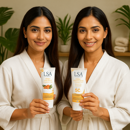 LSA Ubtan Radiance Ritual Duo – Brightening Cream & Moisturising Sunscreen