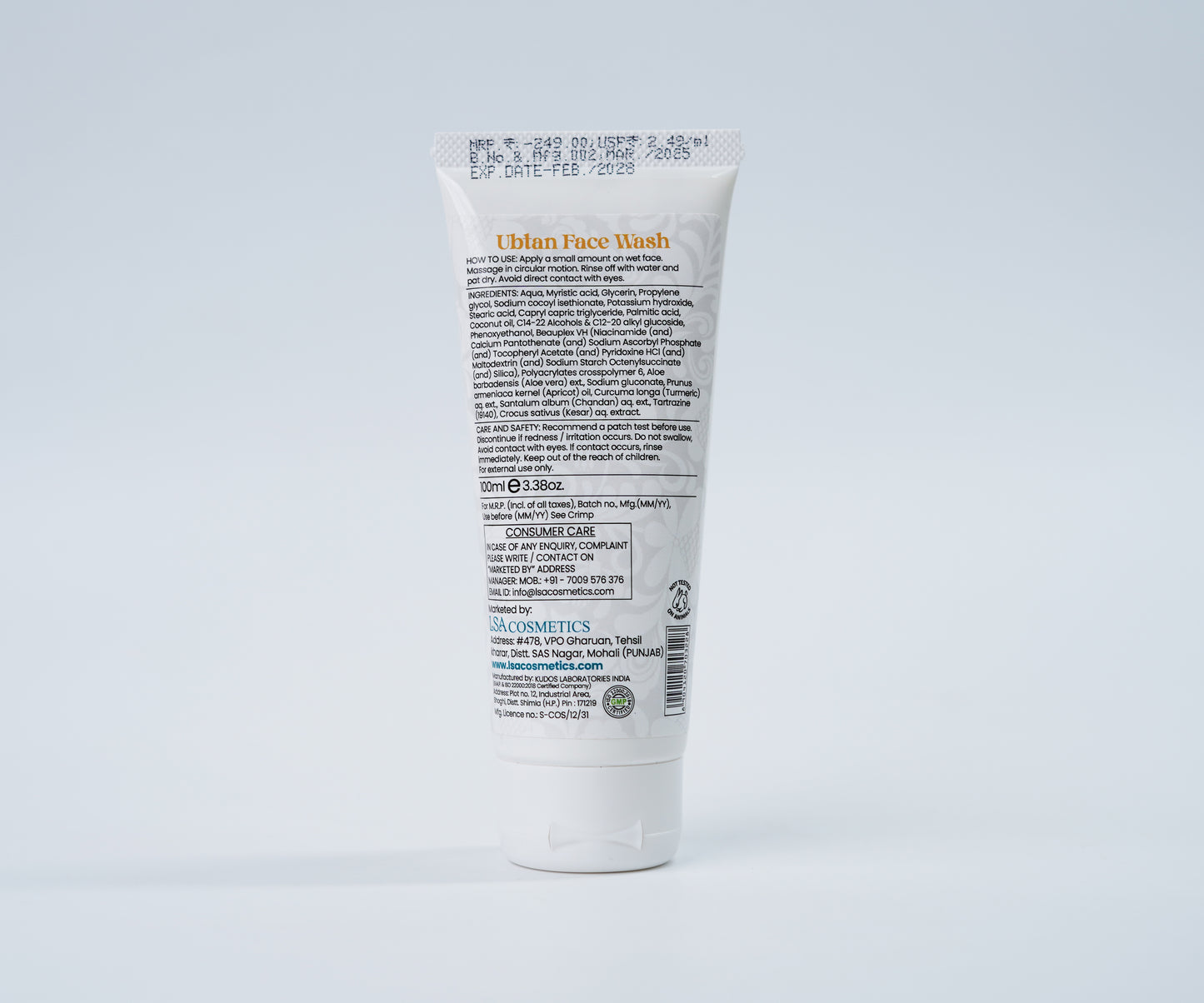 Ubtan Face Wash | 100ml | Herbal Radiance & Gentle Purification